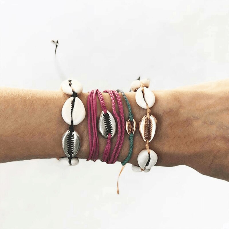 Women's Conch Shaped Multi-Layered Choker & Bracelet